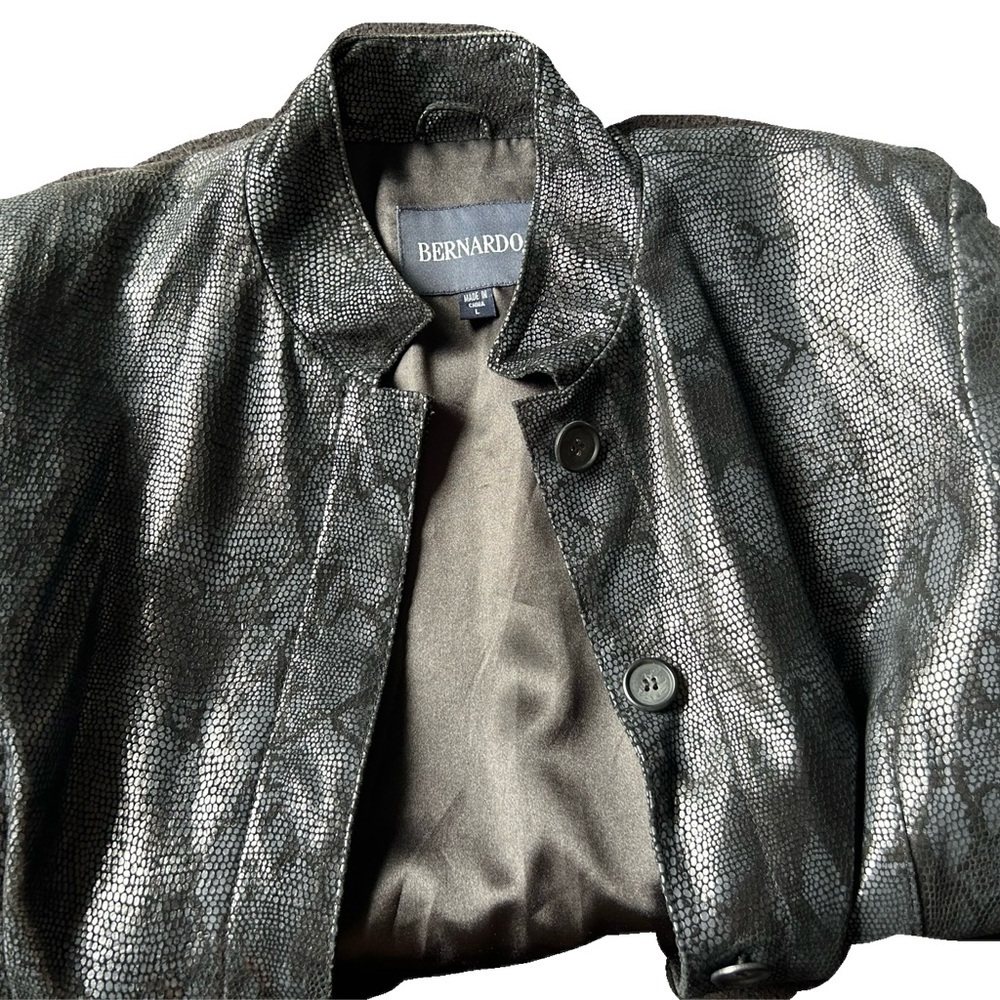 Bernardo Textured black snakeskin Jacket - Picture 5 of 7
